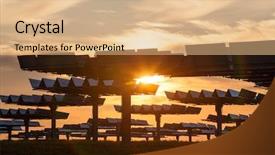  Presentation with solar panels - Theme enhanced with photovoltaic solar panels providing alternative background and a coral colored foreground