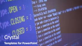  Presentation with code - Beautiful PPT theme featuring php language - java program code on laptop backdrop and a ocean colored foreground