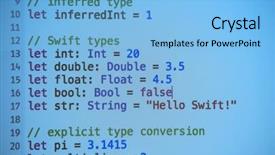  Presentation with java programming - PPT theme featuring php language - java program code on projector background and a light blue colored foreground