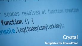  Presentation with java programming - Presentation with php language - java program code on projector background and a teal colored foreground