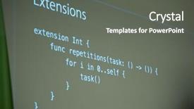  Presentation with java programming - Cool new presentation theme with php language - java program code on projector backdrop and a gray colored foreground