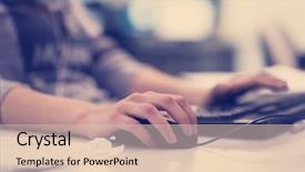  Presentation with computer software - PPT theme consisting of php technology - software developer writing programming code background and a lemonade colored foreground