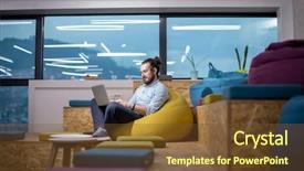  Presentation with developer - Cool new slide deck with php technology - software developer writing programming code backdrop and a tawny brown colored foreground