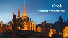  Presentation with ayutthaya - Theme enhanced with phra si sanphet in ayutthaya background and a ocean colored foreground