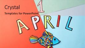  Presentation with fish - Slides having phrase 1 april and paper background and a coral colored foreground