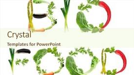  Presentation with bio - Beautiful theme featuring phrase bio food made backdrop and a soft green colored foreground