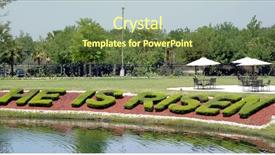  Presentation with jesus risen - Audience pleasing presentation design consisting of phrase he is risen created backdrop and a tawny brown colored foreground