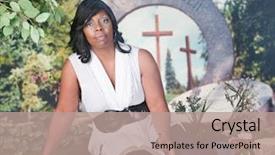  Presentation with jesus risen - Audience pleasing presentation design consisting of phrase he is risen backdrop and a coral colored foreground