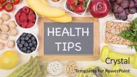  Presentation with fitness - Amazing PPT layouts having phrase health tips written backdrop and a yellow colored foreground