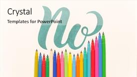  Presentation with colorful wave - Colorful theme enhanced with phrase no isolated on wave backdrop and a cream colored foreground