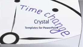  Presentation with time for change - Presentation having phrase time change on clock background and a  colored foreground