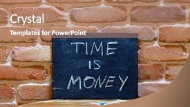  Presentation with time money - Presentation design featuring phrase time is money background and a coral colored foreground