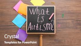  Presentation with autism - PPT theme consisting of phrase what is autism background and a tawny brown colored foreground