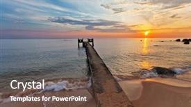  Presentation with island sunset - Theme enhanced with phu quoc island in vietnam background and a tawny brown colored foreground