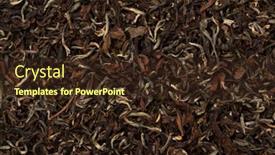  Presentation with tea leaves - PPT theme consisting of phuguri-darjeeling-tea-dried-tea background and a tawny brown colored foreground