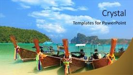  Presentation with hang - Slide deck consisting of phi phi island thailand background and a light blue colored foreground