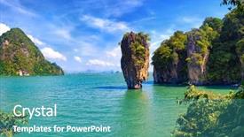  Presentation with james bond - Amazing slide set having phuket james bond island phang backdrop and a teal colored foreground
