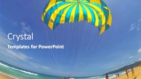  Presentation with parachute - PPT theme with phuket-thailand-august-6-unidentified background and a teal colored foreground