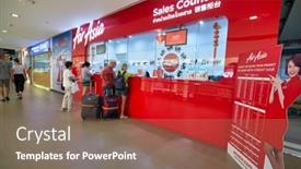  Presentation with airasia - Theme consisting of phuket-thailand-circa-january-2020 background and a violet colored foreground