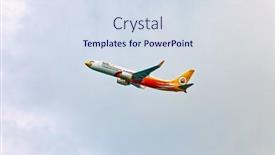  Presentation with air plane - Presentation theme enhanced with phuket-thailand-october-25-2014 background and a sky blue colored foreground