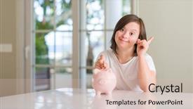  Presentation with down syndrom - PPT layouts enhanced with physic mind - down syndrome woman at home background and a lemonade colored foreground