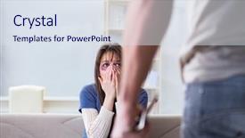  Presentation with domestic abuse - PPT theme consisting of physical abuse - desparate wife with aggressive husband background and a sky blue colored foreground