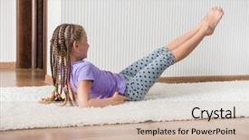  Presentation with physical fitness - Audience pleasing theme consisting of physical activity preschoolers - smiling little girl in lilac backdrop and a  colored foreground