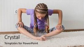  Presentation with physical fitness - Cool new slides with physical activity preschoolers - smiling little girl in lilac backdrop and a  colored foreground