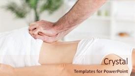  Presentation with room - Presentation with physical appearance - cute woman getting a back-massage background and a lemonade colored foreground