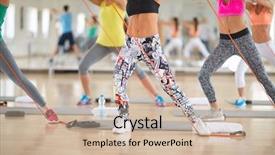  Presentation with rubber - PPT layouts with physical appearance - training with resistant rubber legs background and a  colored foreground