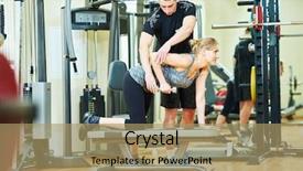  Presentation with personal training - Amazing PPT theme having physical assessment - fitness training personal trainer works backdrop and a coral colored foreground