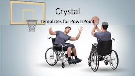  Presentation with wheelchair - Cool new presentation with physical barrier - accessibility concepth with wheelchair backdrop and a lemonade colored foreground