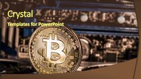  Presentation with record keeping - Slide deck having physical bitcoins and record-keeping background and a tawny brown colored foreground