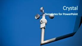  Presentation with station - Presentation design with physical change - anemometer at a meteorological station background and a ocean colored foreground