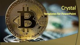  Presentation with change - Beautiful slide deck featuring physical change - golden bitcoin on pile backdrop and a tawny brown colored foreground