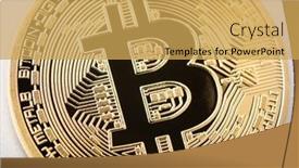  Presentation with cryptocurrency - PPT layouts featuring physical-cryptocurrency-golden-bitcoin-coin background and a yellow colored foreground