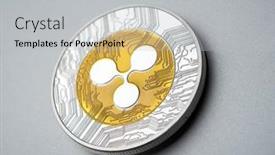  Presentation with ripple - Slide deck featuring physical-cryptocurrency-ripple-coin background and a light gray colored foreground