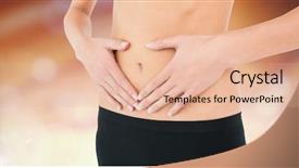  Presentation with weight loss woman showing - Slide deck enhanced with physical design - digital composite of woman torso background and a lemonade colored foreground