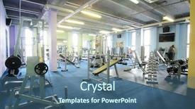  Presentation with physical fitness - Colorful slide set enhanced with physical design - interior of a fitness hall backdrop and a ocean colored foreground