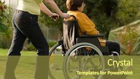  Presentation with wheelchair - Amazing slide deck having physical disability - disabled senior woman backdrop and a  colored foreground