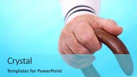  Presentation with vertical - Slides consisting of physical disability - vertical image of elderly human background and a  colored foreground