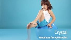  Presentation with physical education - Presentation having physical education kids - child with gymnastic ball background and a  colored foreground