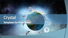  Presentation with world - Audience pleasing slide set consisting of physical environment - beauty and uniqueness of our backdrop and a teal colored foreground