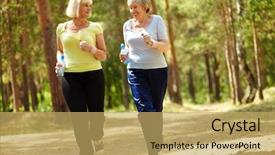  Presentation with females - Amazing PPT layouts having physical environment - portrait of two senior females backdrop and a yellow colored foreground