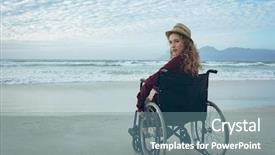  Presentation with young woman diagnosis of sti - Amazing presentation having physical environment - portrait of young disabled caucasian backdrop and a seafoam green colored foreground