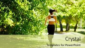  Presentation with environment - Colorful slide deck enhanced with physical environment - young girl jogging backdrop and a yellow colored foreground