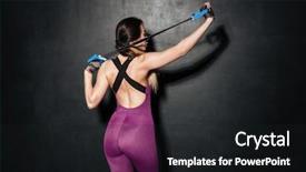  Presentation with physical fitness - Audience pleasing presentation theme consisting of physical fitness - back view of young hardworking backdrop and a dark gray colored foreground