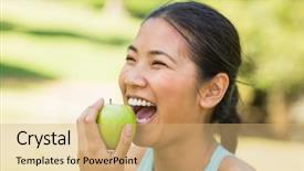  Presentation with physical fitness - Amazing slide set having physical fitness - close-up of a cheerful young backdrop and a coral colored foreground