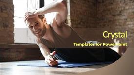  Presentation with strong - Presentation design with physical fitness - photo of concentrated strong sportsman background and a tawny brown colored foreground