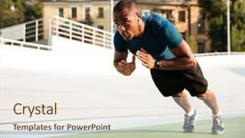  Presentation with afro - Slides having physical fitness - portrait of a fit afro background and a sky blue colored foreground